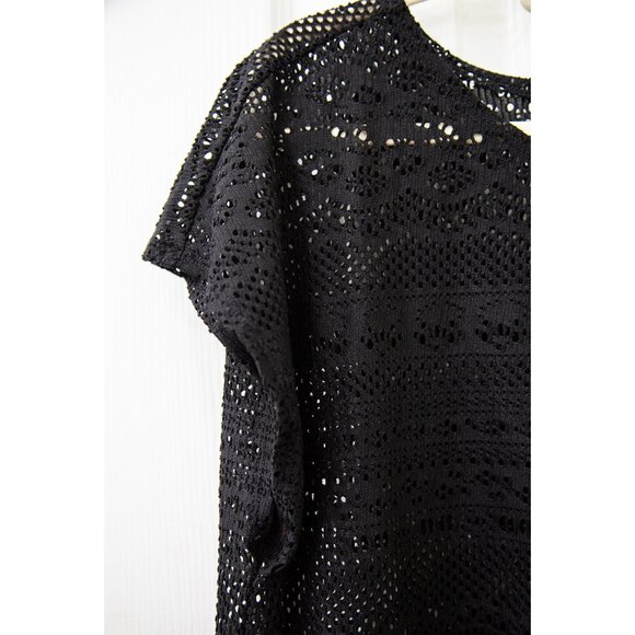 Merona Black Mesh Swim Cover Up, size L - Picture 2 of 4